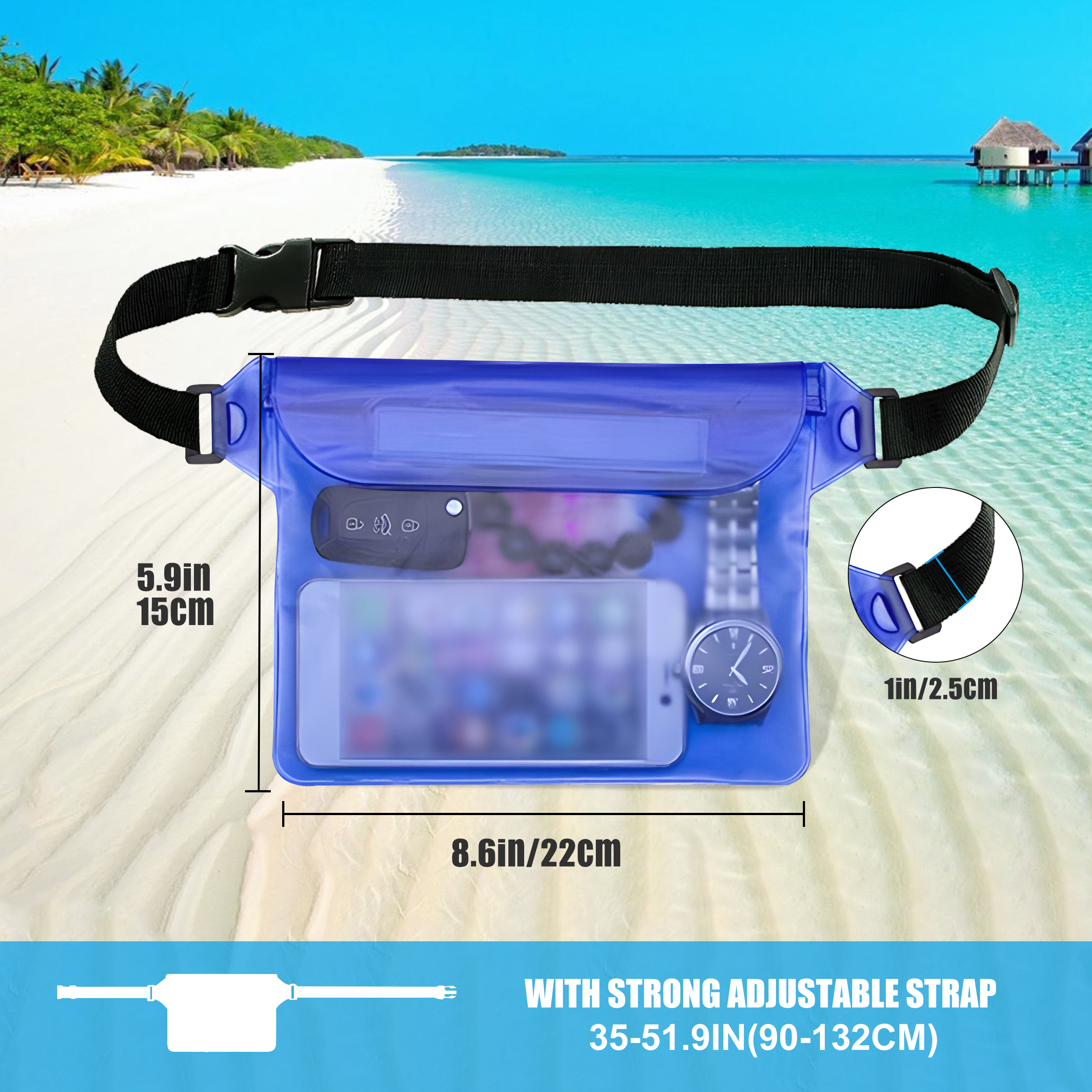 2pcs universal water mobile phone bags & cases,waterproof phone case pouch for boating swimming beach swimming pool