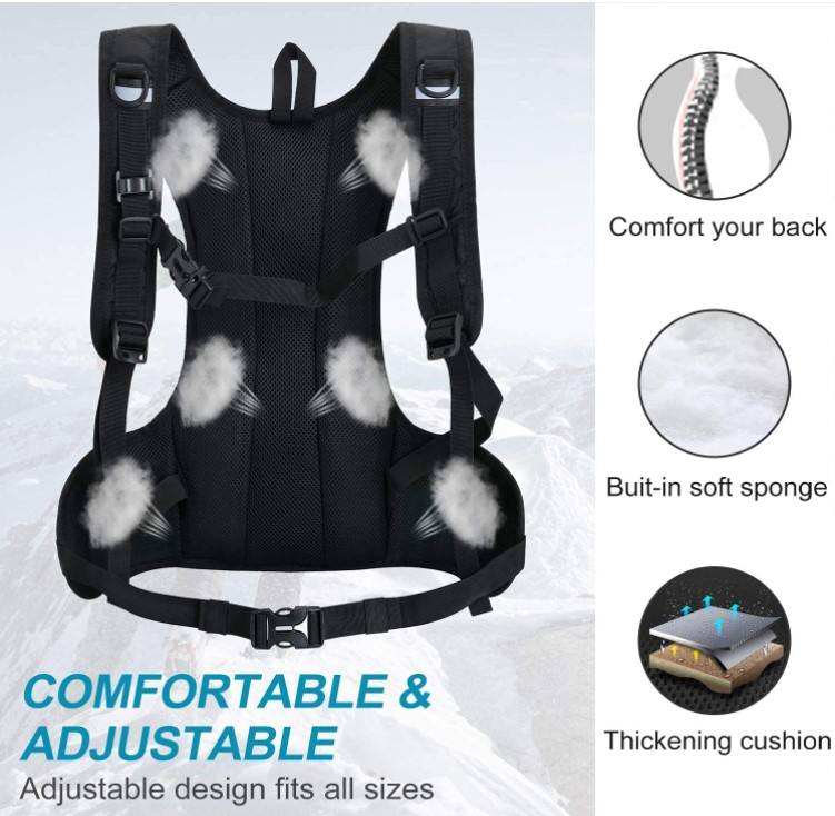 Hydration Backpack with 70oz Water Bladder 2 Waist Pouch Water Pack Lightweight Nylon Hydration Pack for Hiking Camping Cycling